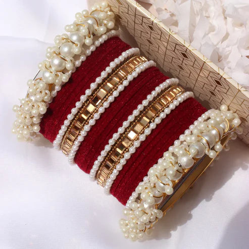 Bridal Pearl Bangle Set