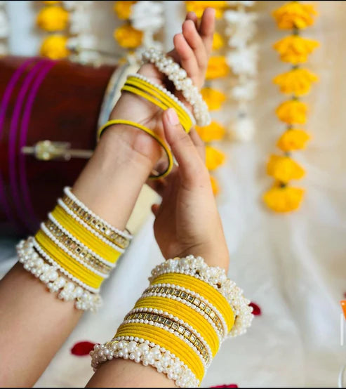 Bridal Pearl Bangle Set