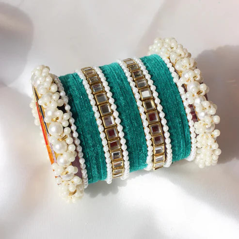 Bridal Pearl Bangle Set