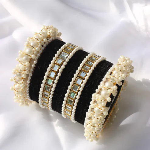 Bridal Pearl Bangle Set