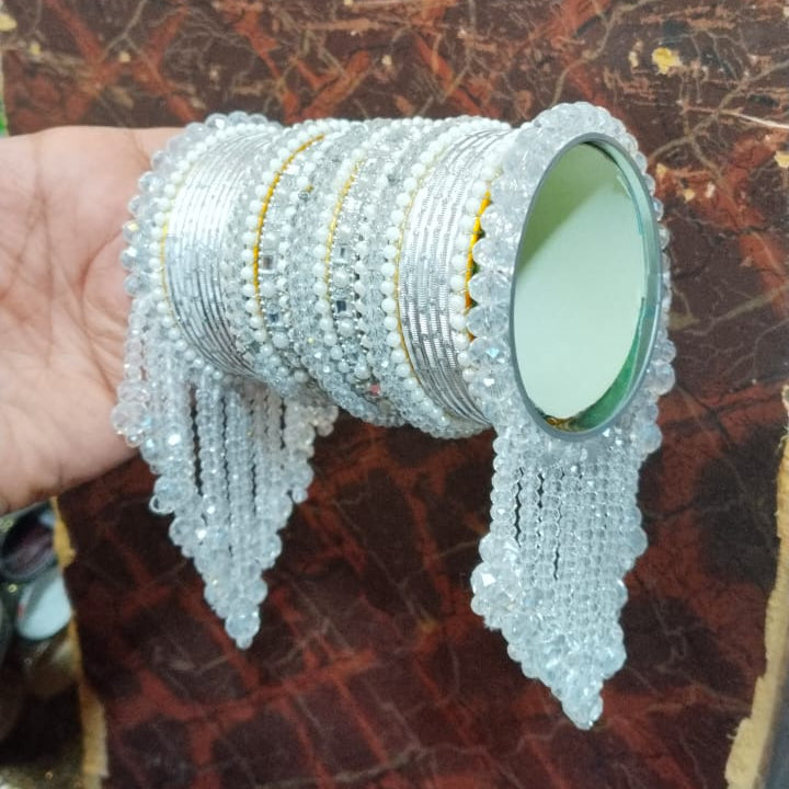 Bridal Beaded Bangles – Crystal & Pearl Hanging Kangan Chura for Weddings & Festive Wear